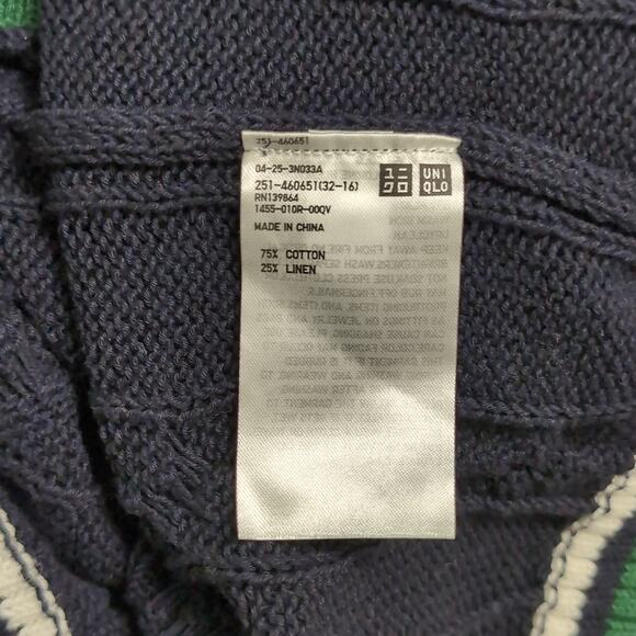 JW Anderson x Uniqlo Cricket Cardigan Sweater Cotton Linen XL Cable Knit - Picture 7 of 9